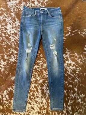 Levi's Distressed Medium Blue Skinny Jeans